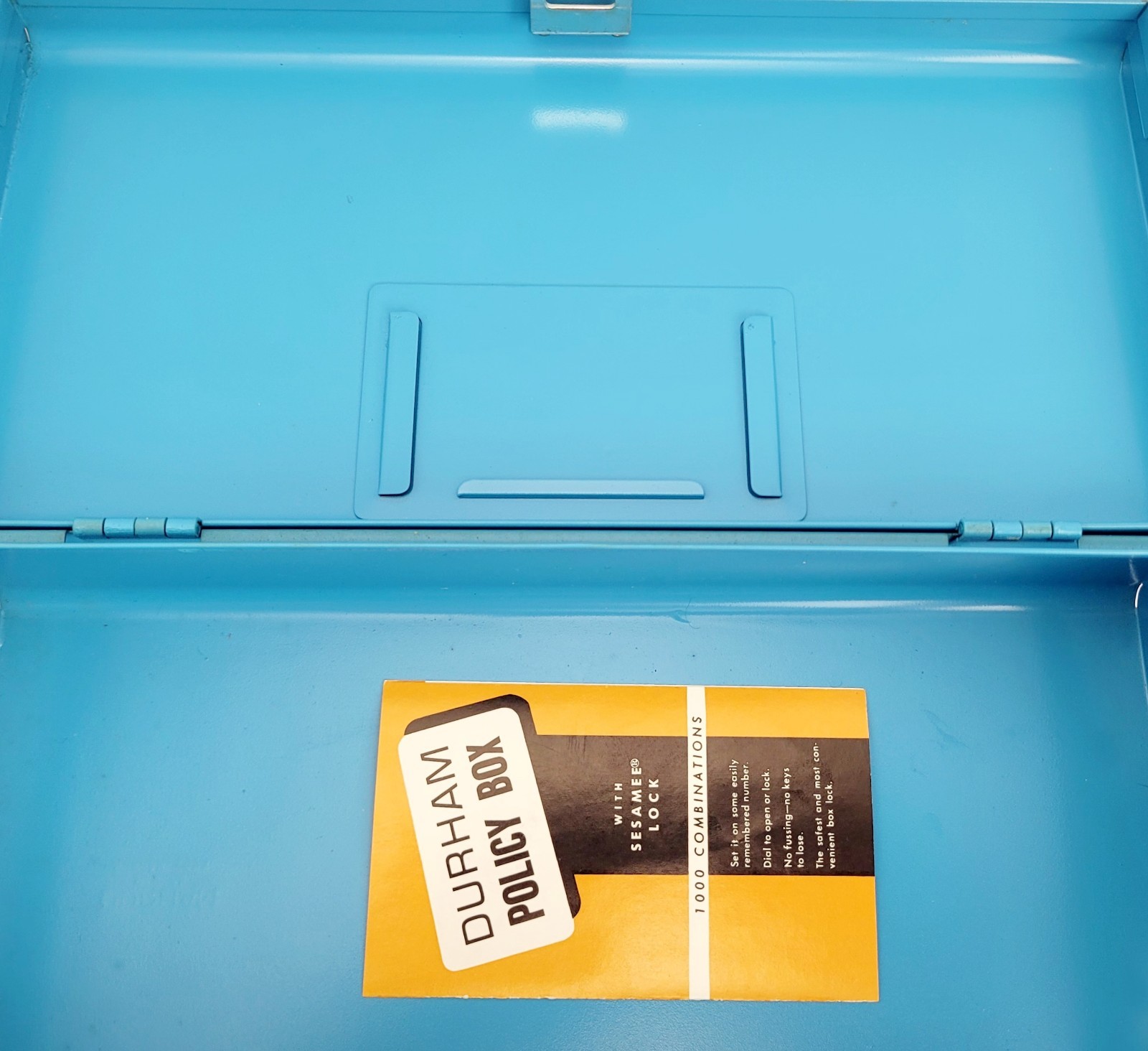 Vintage New York Life Metal Durham Policy Box W/ Combination Lock & Handle