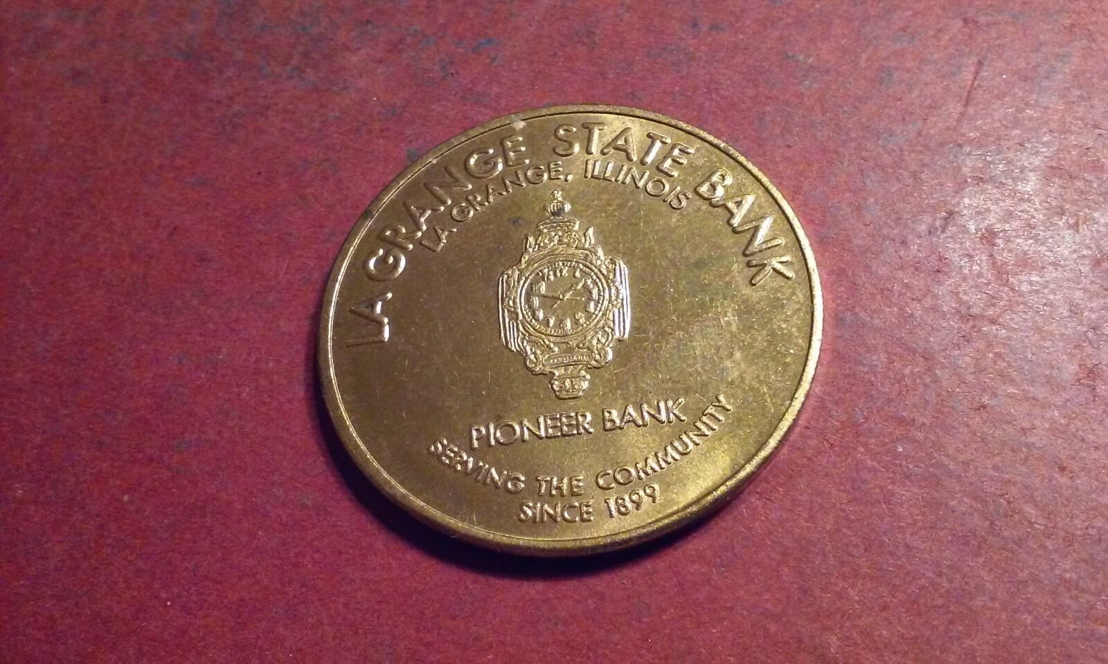 Vintage 1954 LA GRANGE STATE BANK Illinois Diamond Jubilee Coin Token Brass