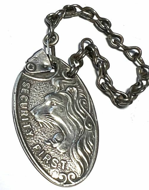 ANTIQUE Security First National Bank of Los Angeles, #14 Safe Deposit Fob