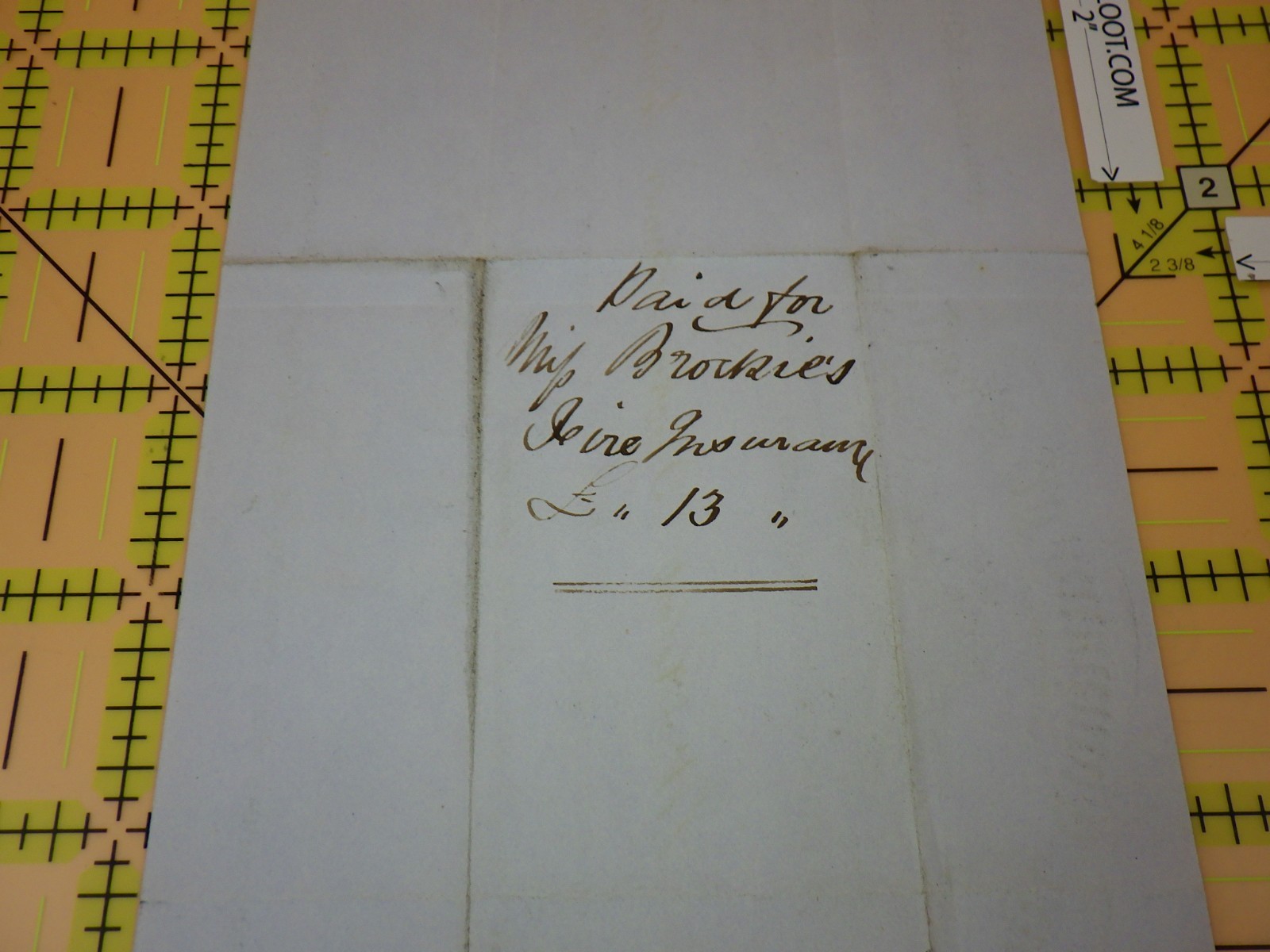 1857 Insurance Company of Scotland Fire Receipt Liberton Tower Mains Edinburgh