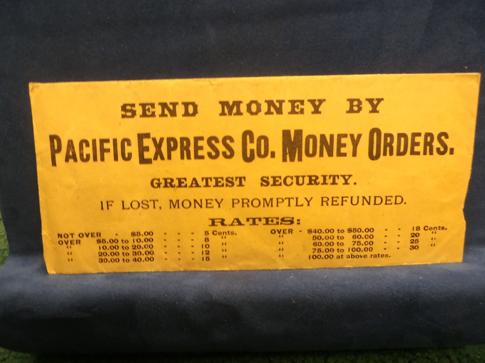 PACIFIC EXPRESS CO. MONEY ORDER AD ENVELOPE BAKER CITY OREGON