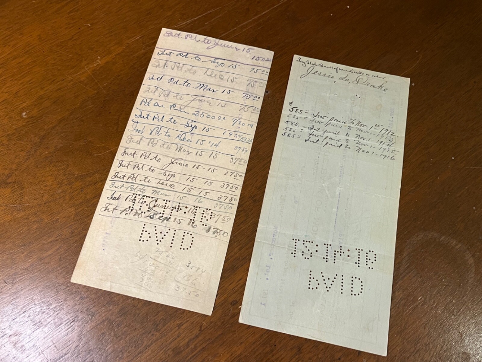 2 Antique Promissory Notes IOU 1911 State Bank of Monon IN – $5,000 & $11,700