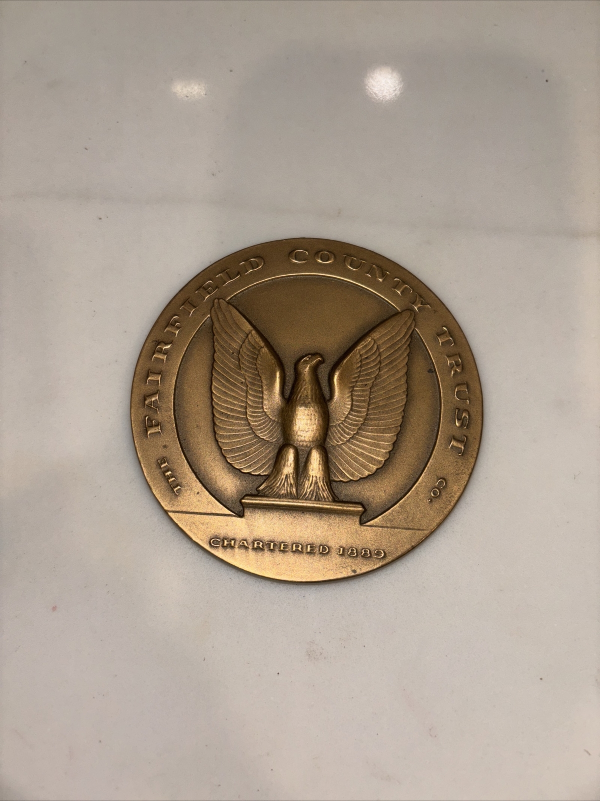1964 Fairfield County Trust Company 75 Year Anniversary Bronze Medal Connecticut