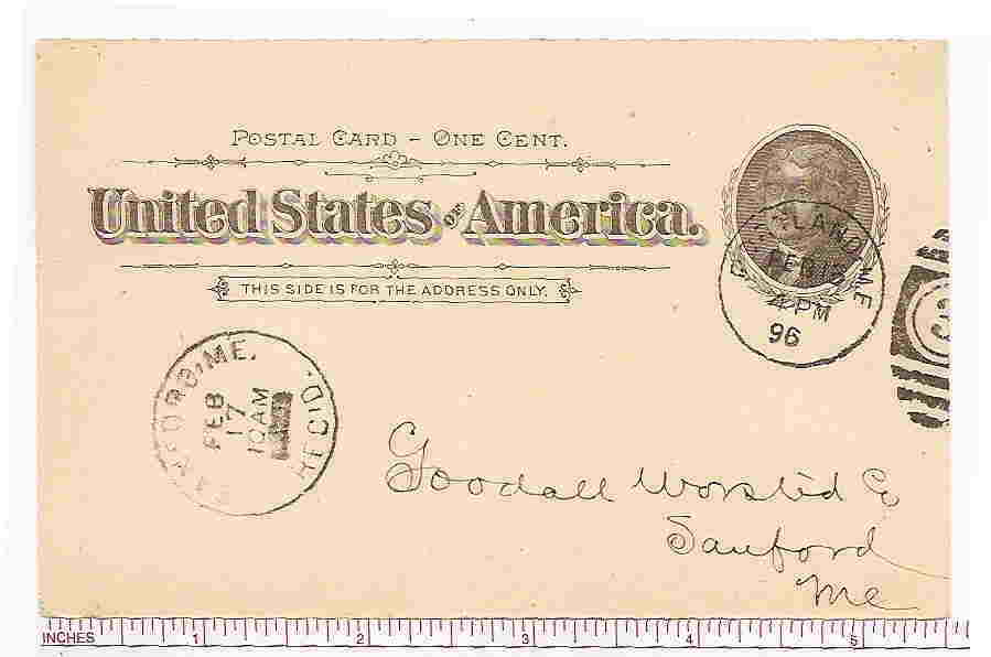 1896 Casco National Bank Portland Maine Post Card