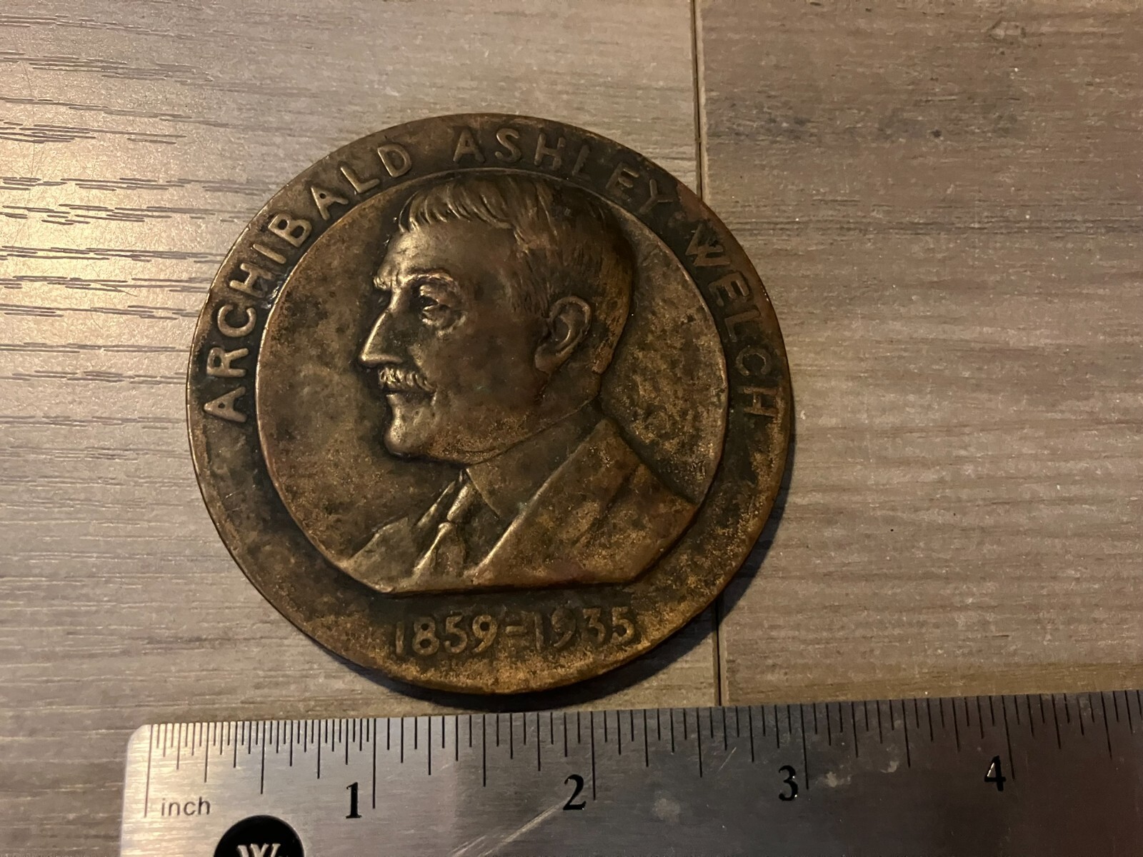 Archibald Ashley Welch 1859-1935 Phoenix Mutual Life 3″ Bronze Medallion Medal
