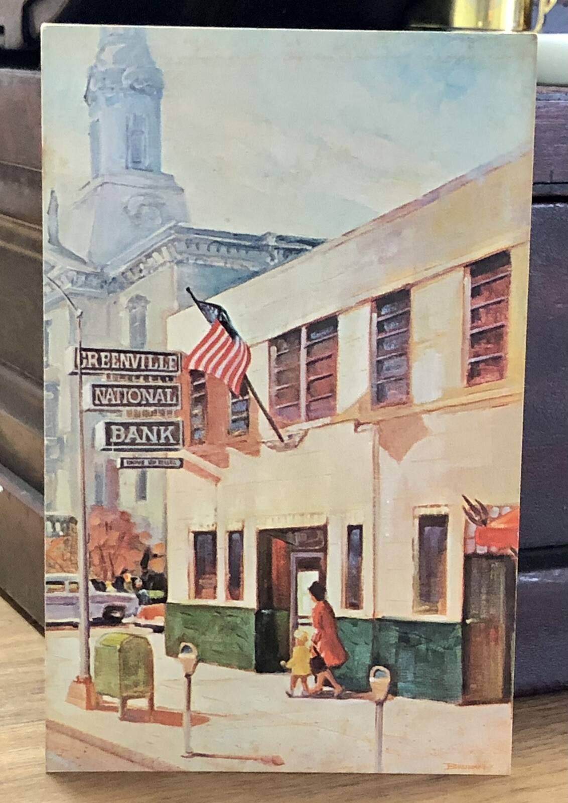 VINTAGE 1965 GREENVILLE NATIONAL BANK GNB 3×5 COLOR POSTCARD w/ STAMP OHIO RARE