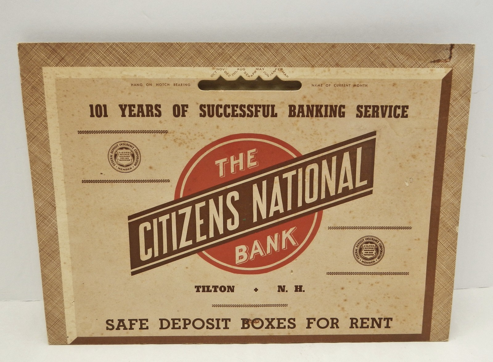 Vintage 1954 Citizens National Bank advertising record keeping Savings calendar