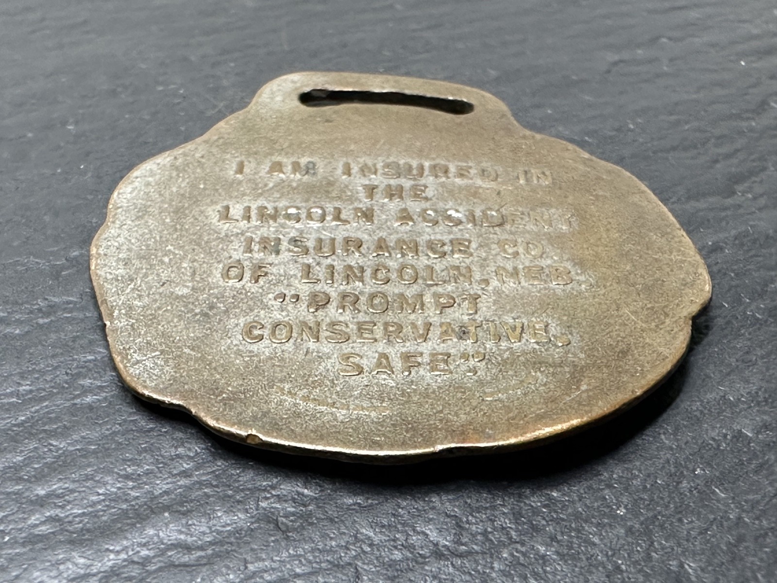 THREE VINTAGE INSURANCE ADVERTISING FOBS: H&A PAUL REVERE LINCOLN ACCIDENT N786