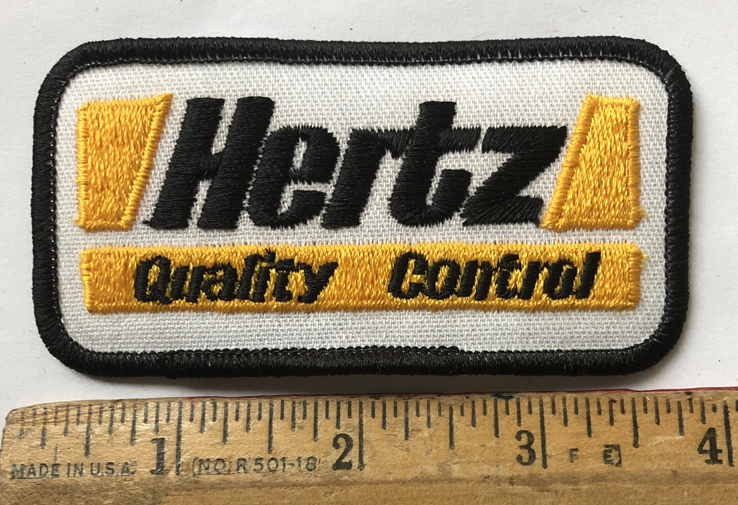 Vintage Hertz Quality Control Logo Patch Car Truck Rental Company Advertising