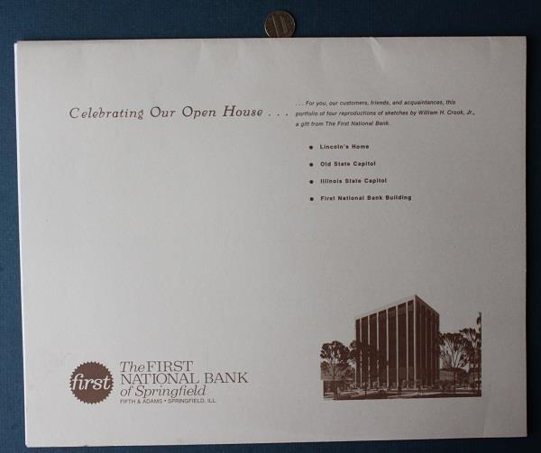 1970s Springfield Illinois First National Bank Abraham Lincoln Home 4 print set-