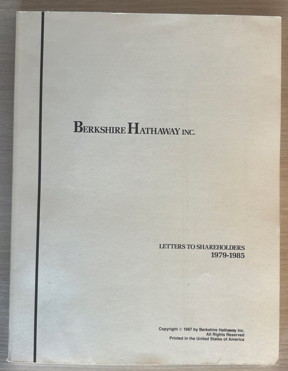 RARE Berkshire Hathaway Annual Report 1979 – 1985 Warren Buffett Charlie Munger