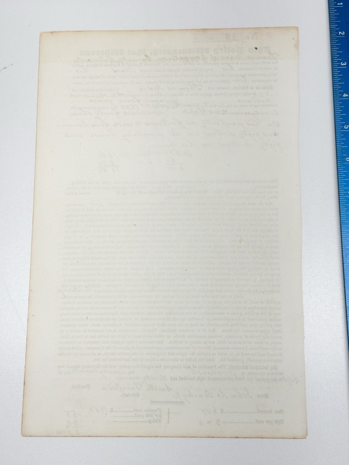 1839 !! Wiscasset And Woolwich Mutual Fire Aid Insurance Company Policy Ephemera