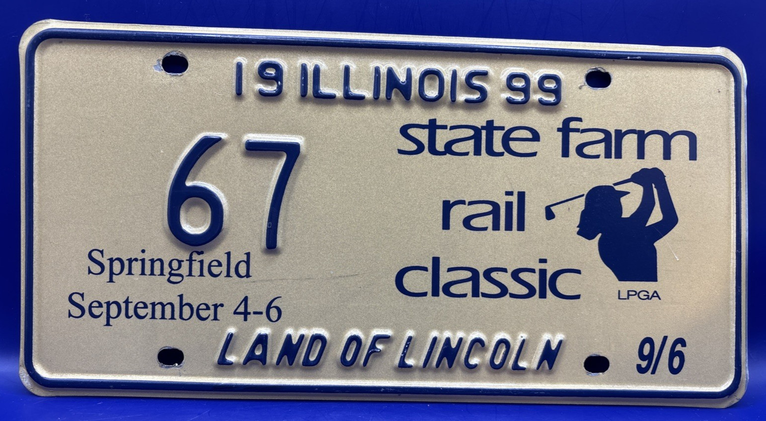 1999 LPGA State Farm Rail Classic Commemorative Expired License Plate – #67