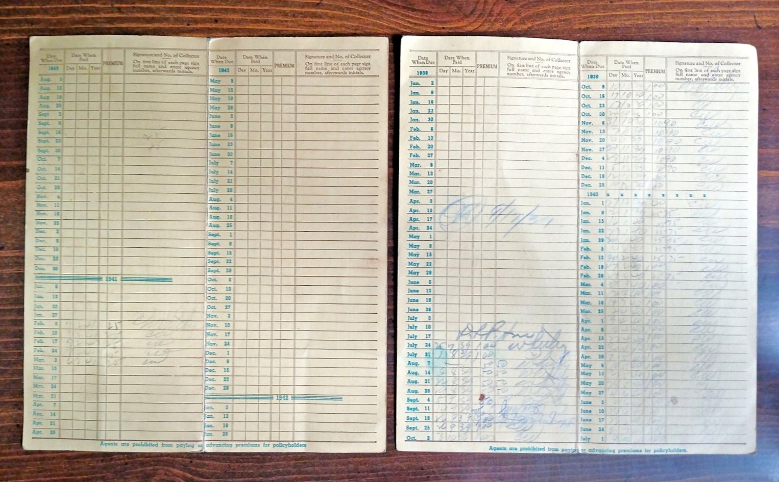 1939 & 1940 Life and Casualty Insurance Company Receipt Books – Nashville, TN