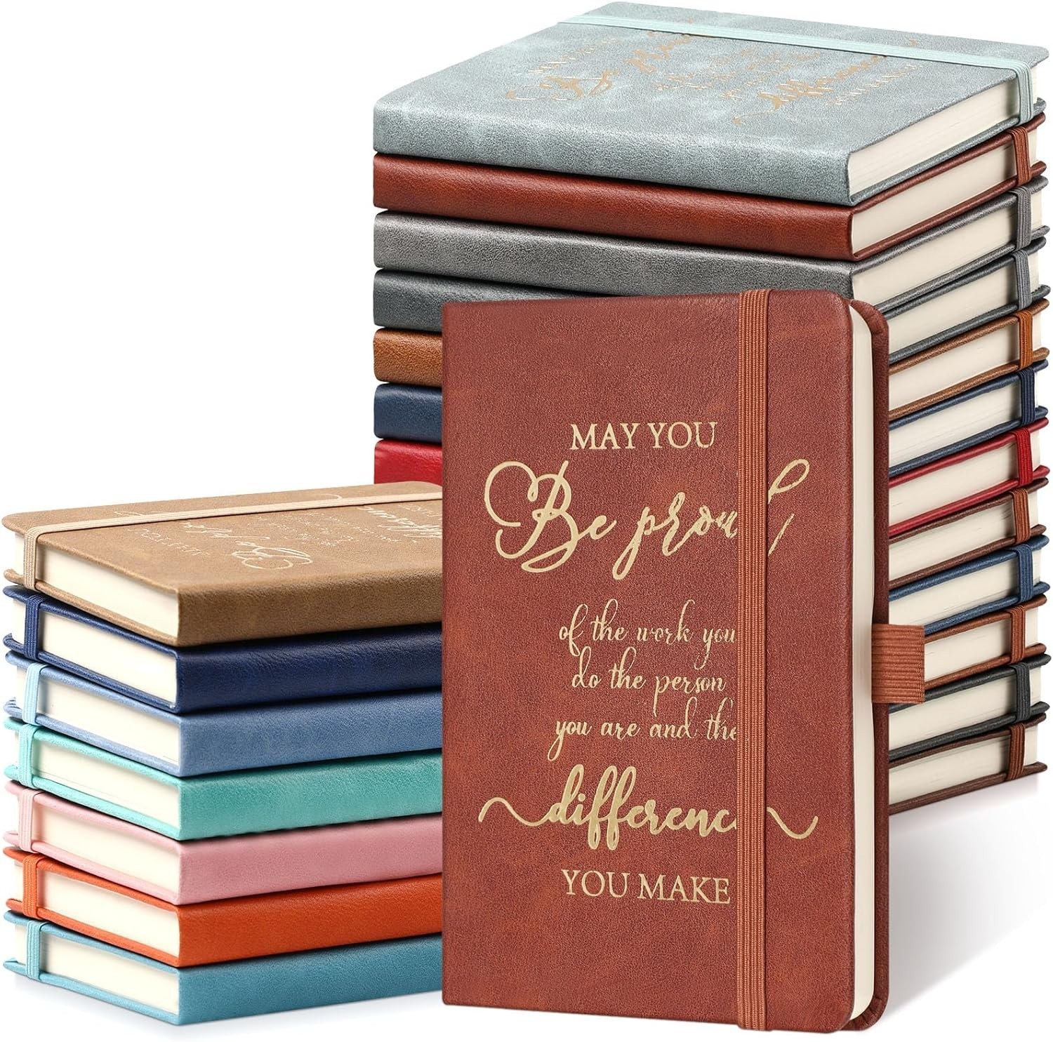 Inspirational A6 Leather Journals – 20 Pcs Team Gifts for Coworkers and Teachers