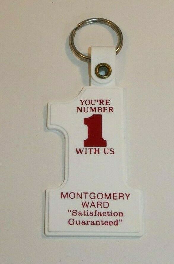VINTAGE MONTGOMERY WARD KEY CHAIN 3 1/4 TALL – SEE PICS