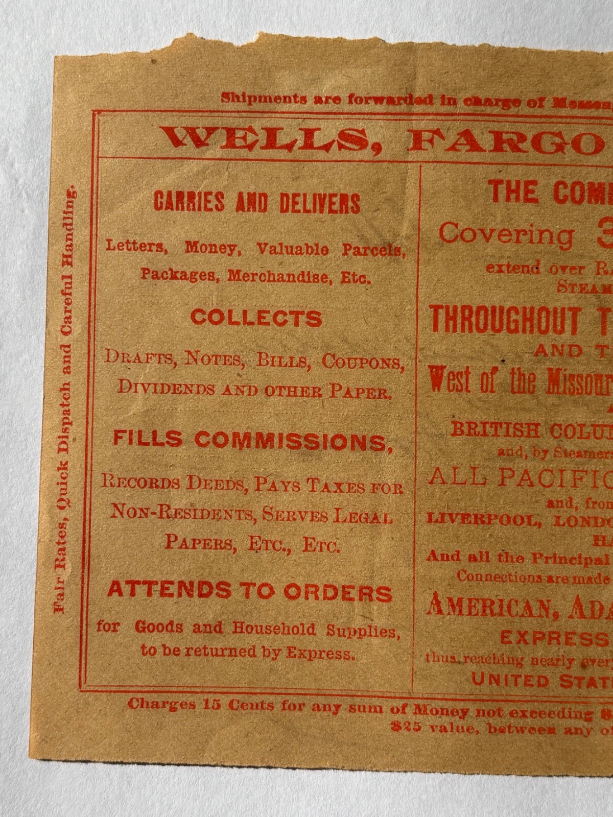 1887 Nevada City Ca Wells Fargo Money Receipt From Assayer J Ott $600 Silver Bar