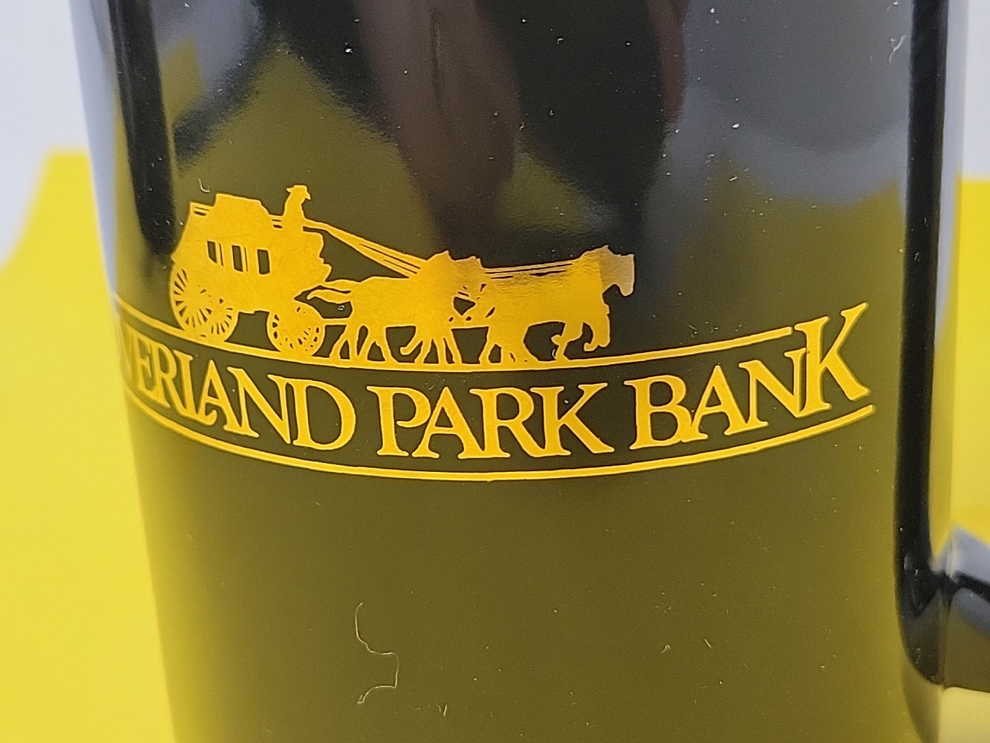 Overland Park Bank Black Coffee Mug Kansas KS Banking Financial Promo RARE