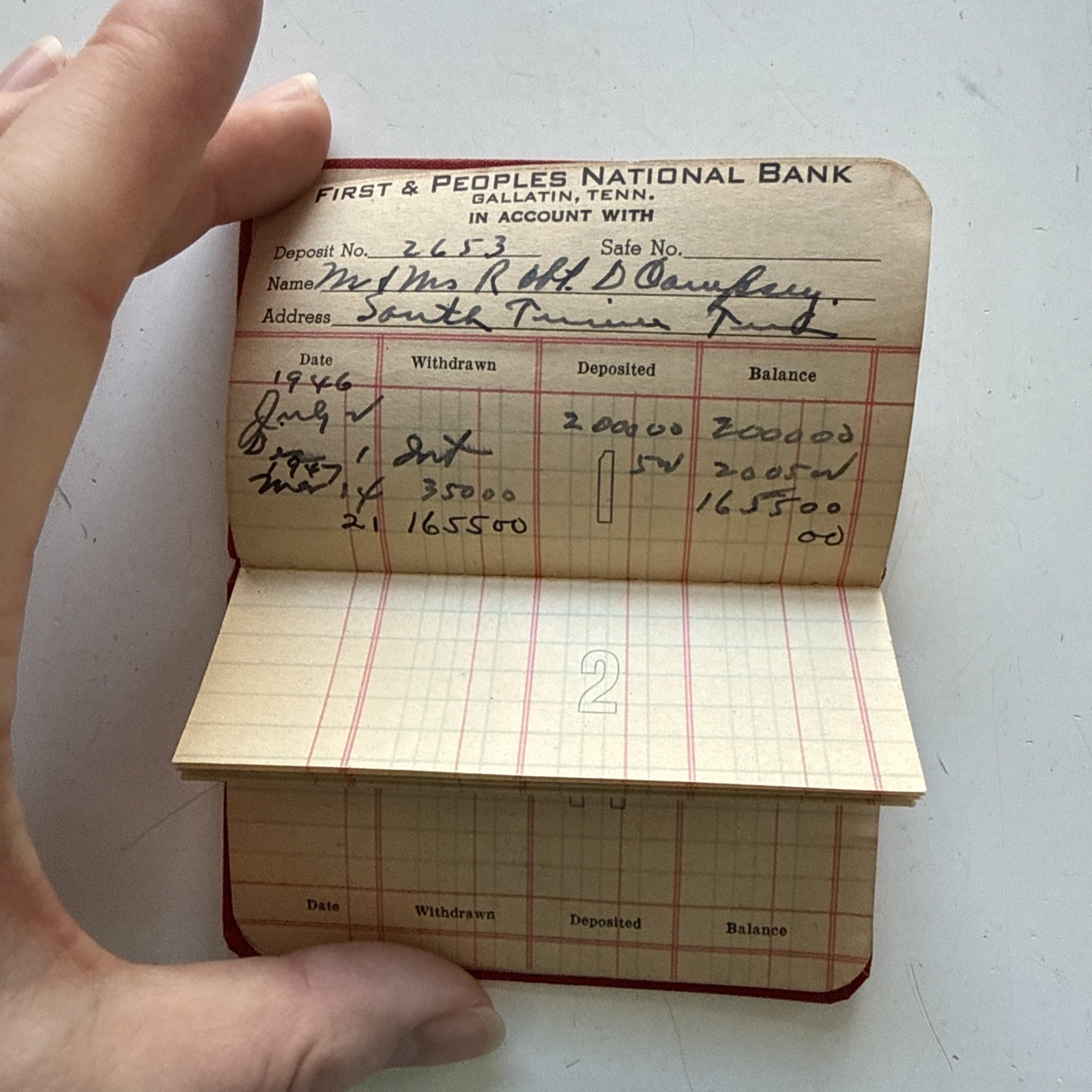 1940’s First National Bank Gallatin TN Savings Passport Blank Check envelopes