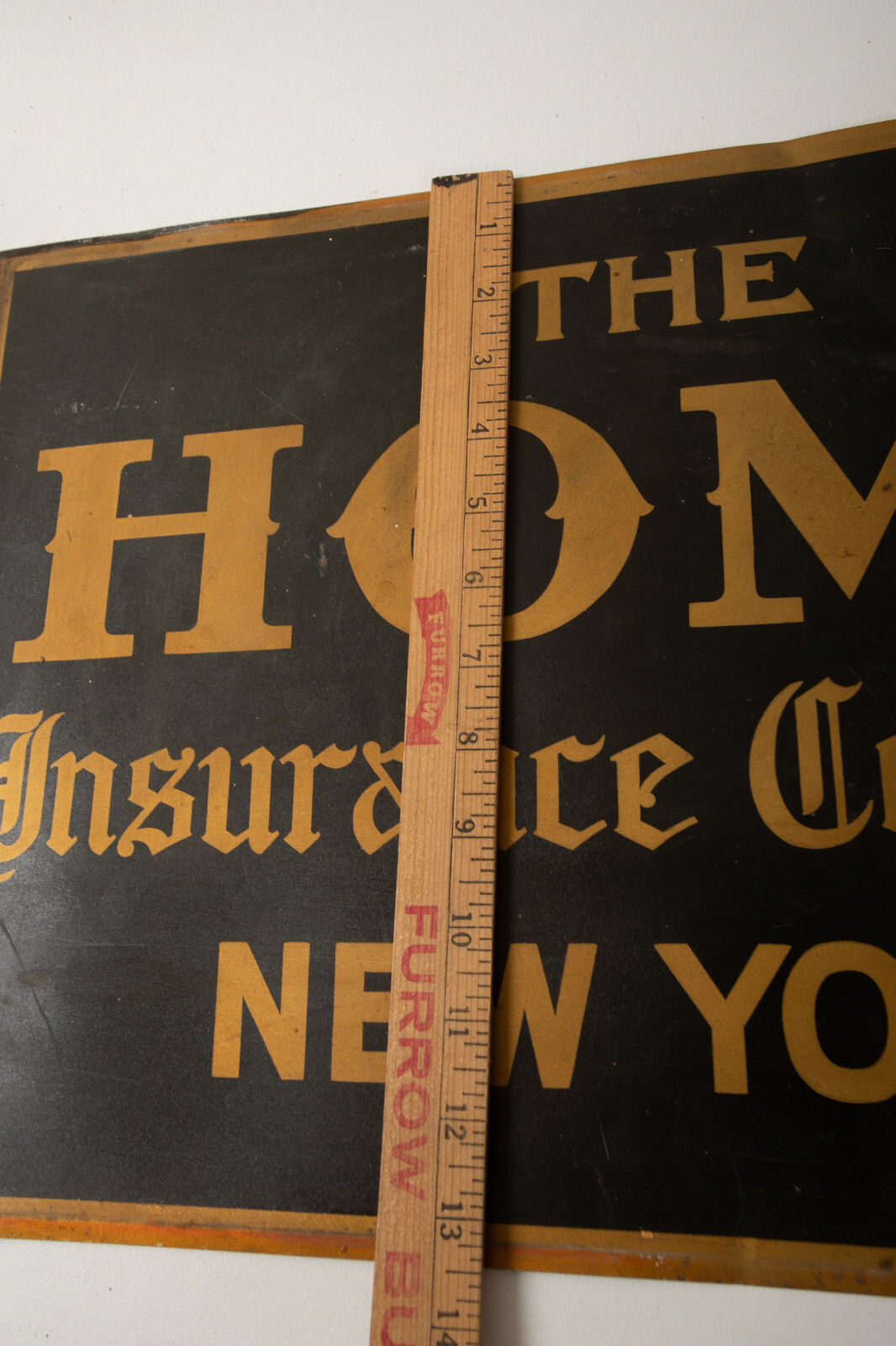 The Home Insurance Company (HSE) New York (JSF6) Vintage Tin Sign Black Gold