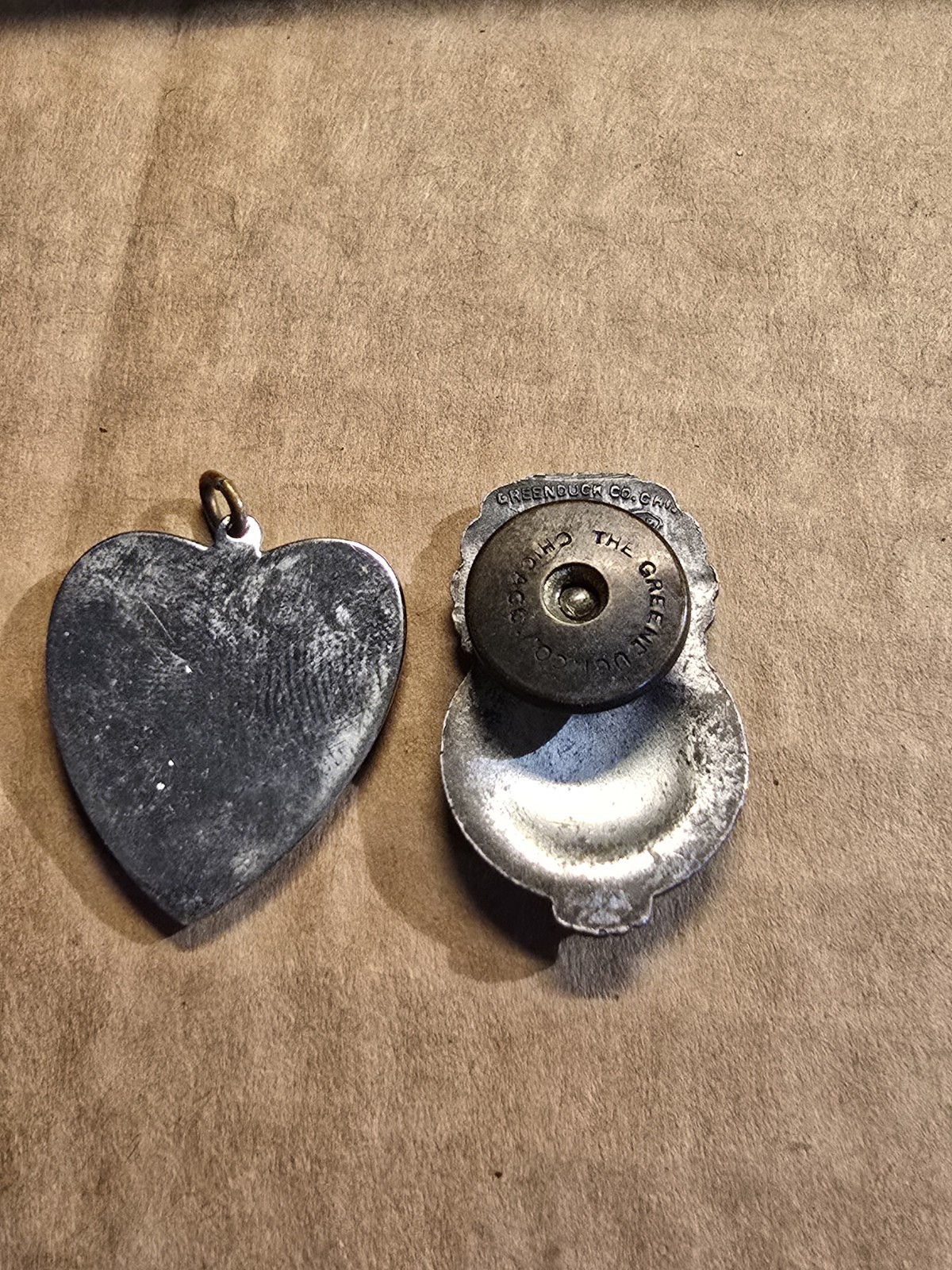 Vintage Hardware Mutual Safe Driving Award 4 Years Pin And Sweetheart Pendant.