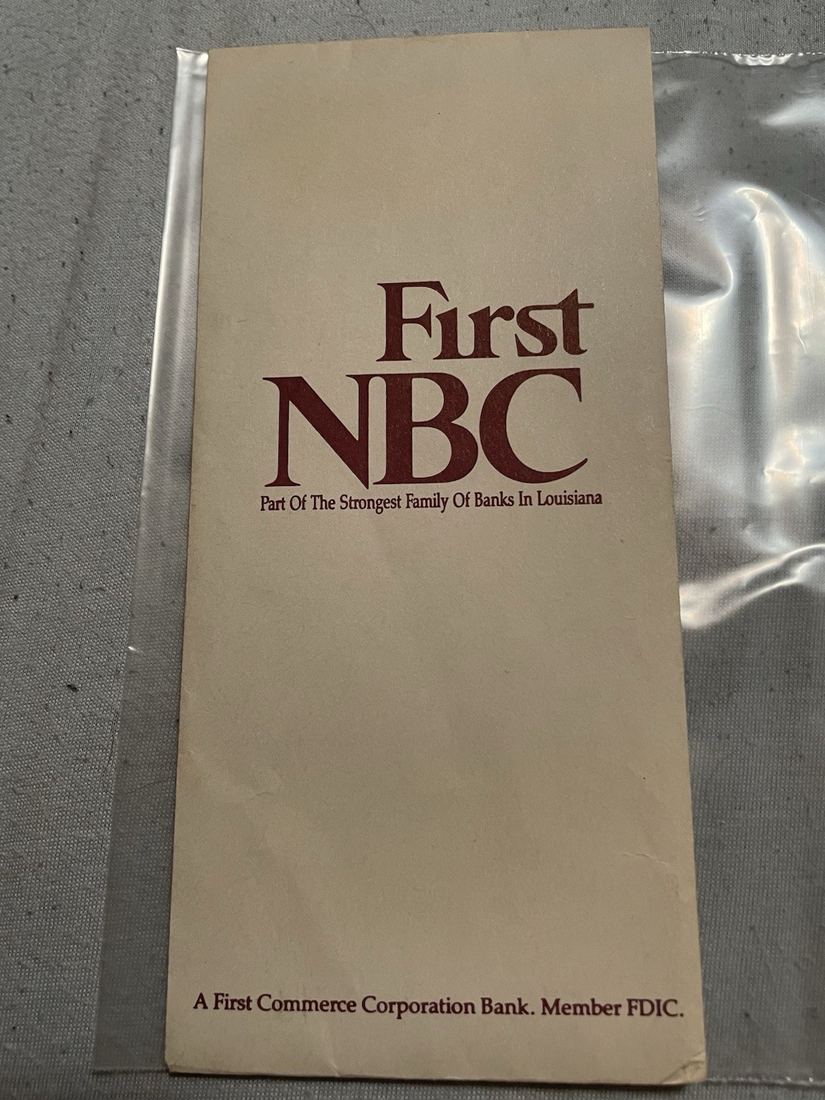 First NBC Bank New Orleans Defunct Bank Envelope For Deposits Vintage