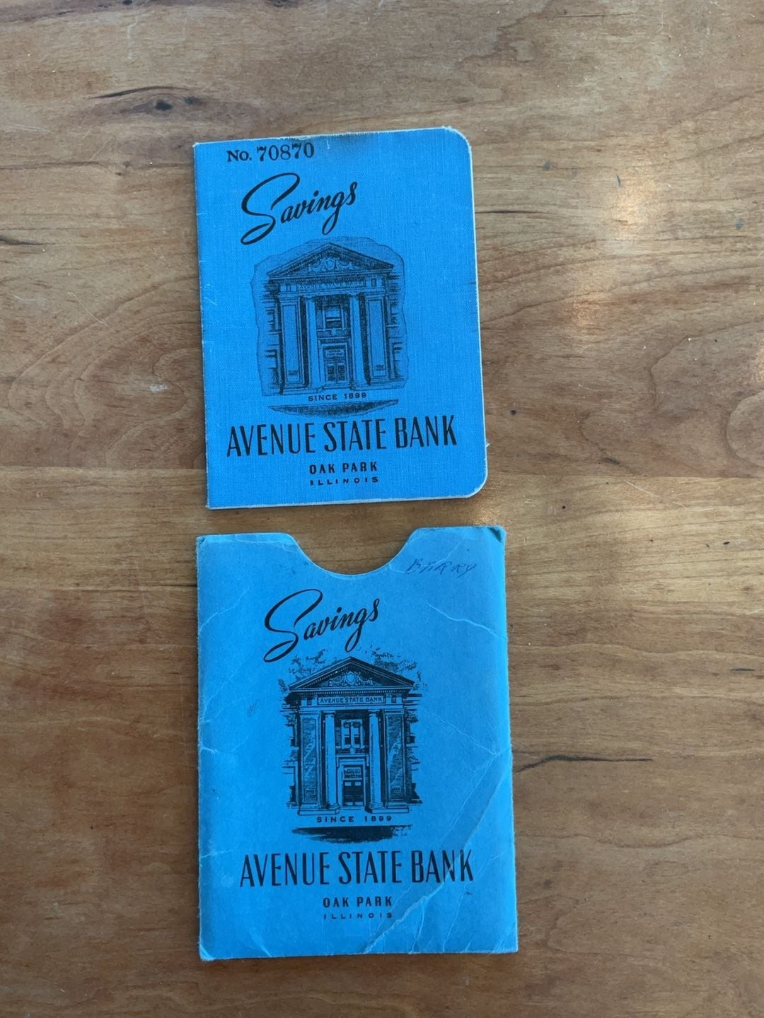Vintage 1960s Avenue State Bank Oak Park Illinois Savings Passbook Set