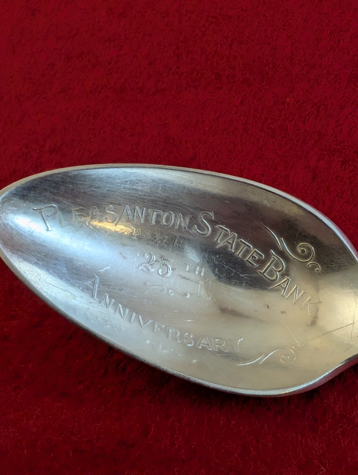 Oneida Advertising Spoon Silverplate Pleasanton State Bank 25th Anniversary