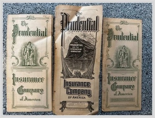 Two Prudential Life Insurance Policies 1911 Catherine Wheeler Newark NJ