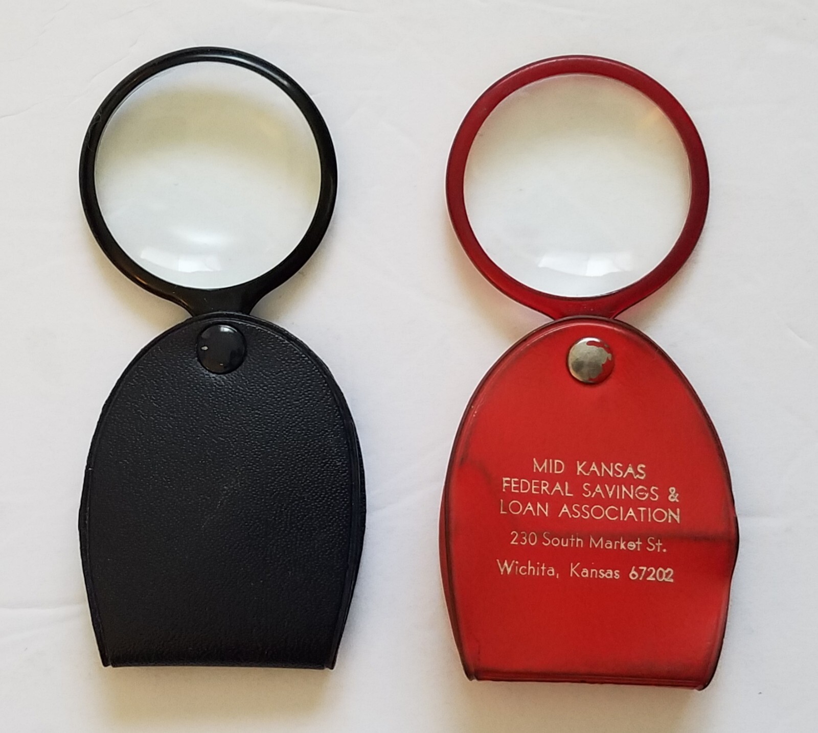 Red Mid Kansas Federal Savings & Loan Association. Small Magnifying Glass +1