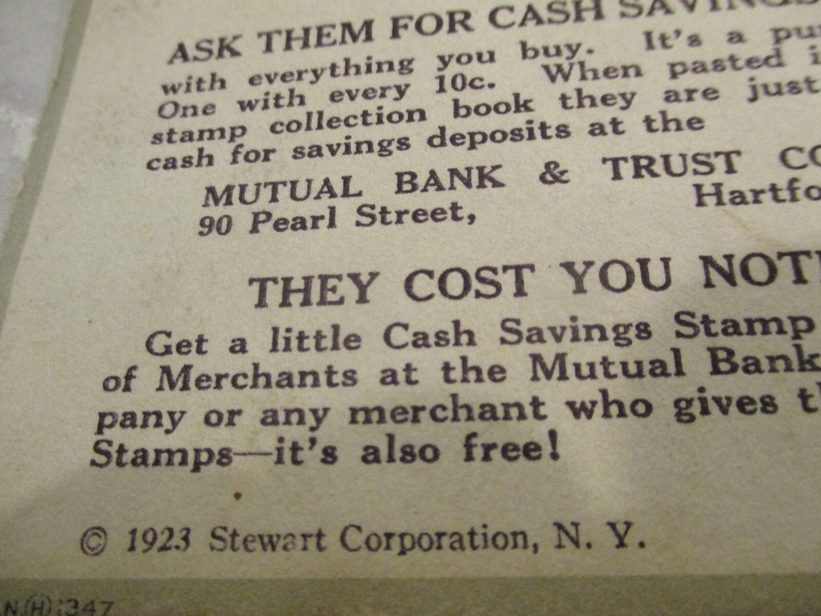 Advertising 3 vintage 1923 Handouts Mutual Bank & Trust Hartford Conn