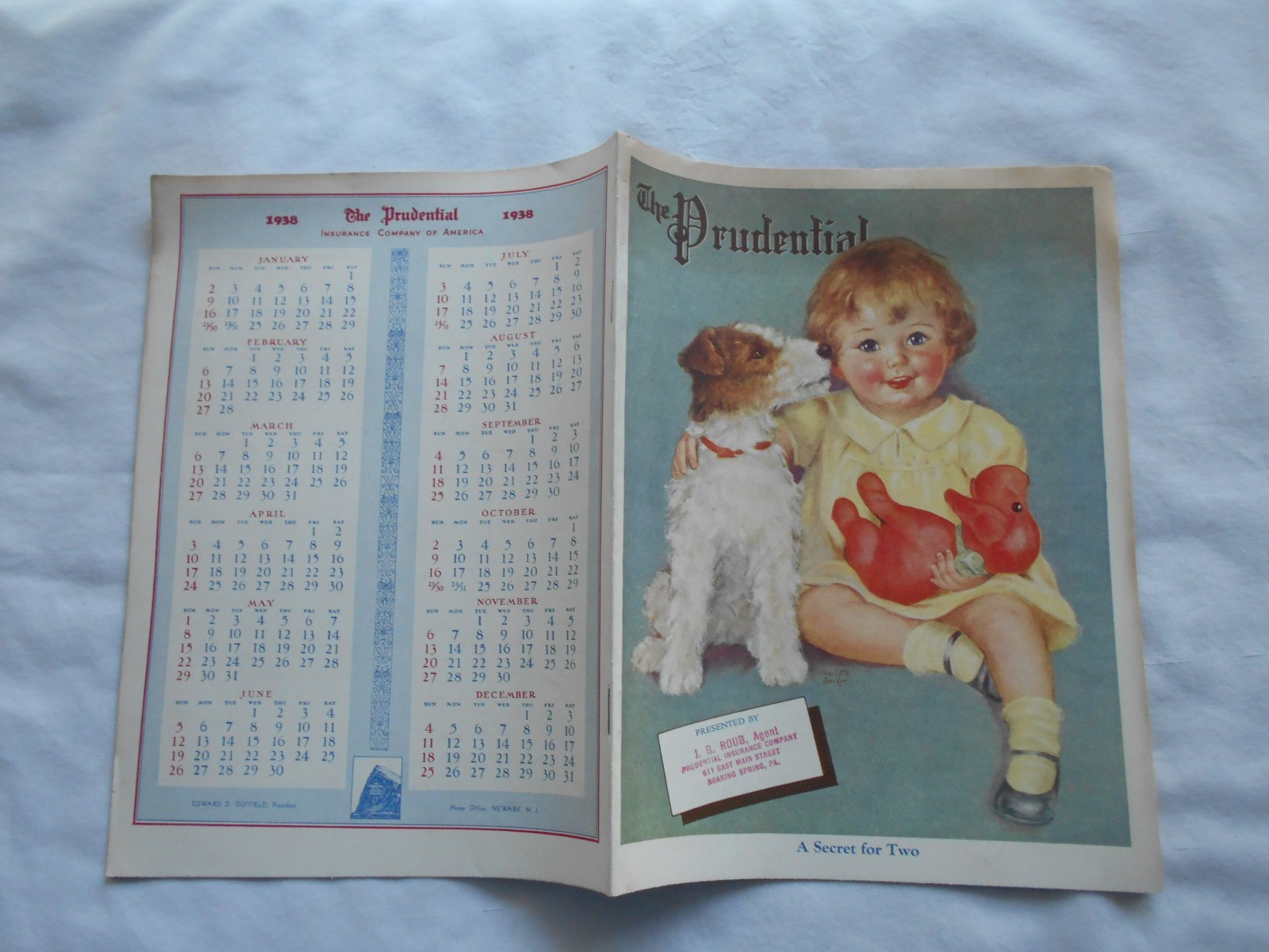 THE PRUDENTIAL INSURANCE COMPANY NEWSLETTER–MARCH,1937–A SECRET FOR TWO