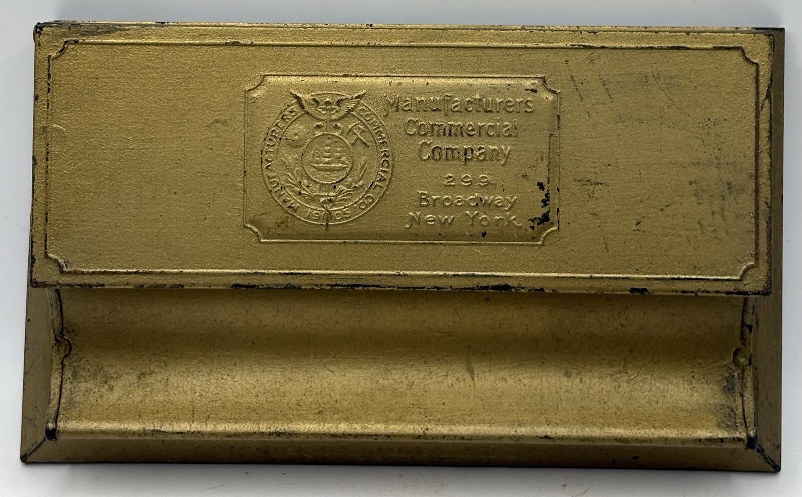 Vintage Manufacturers Commercial Company New York Banking Advertising Pen Holder