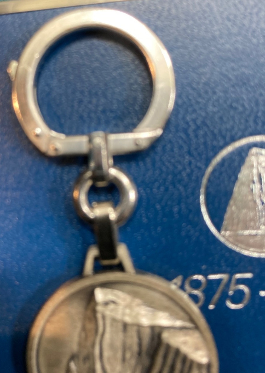 1975 Prudential Insurance 100th Anniversary Sterling Silver Keychain With Box