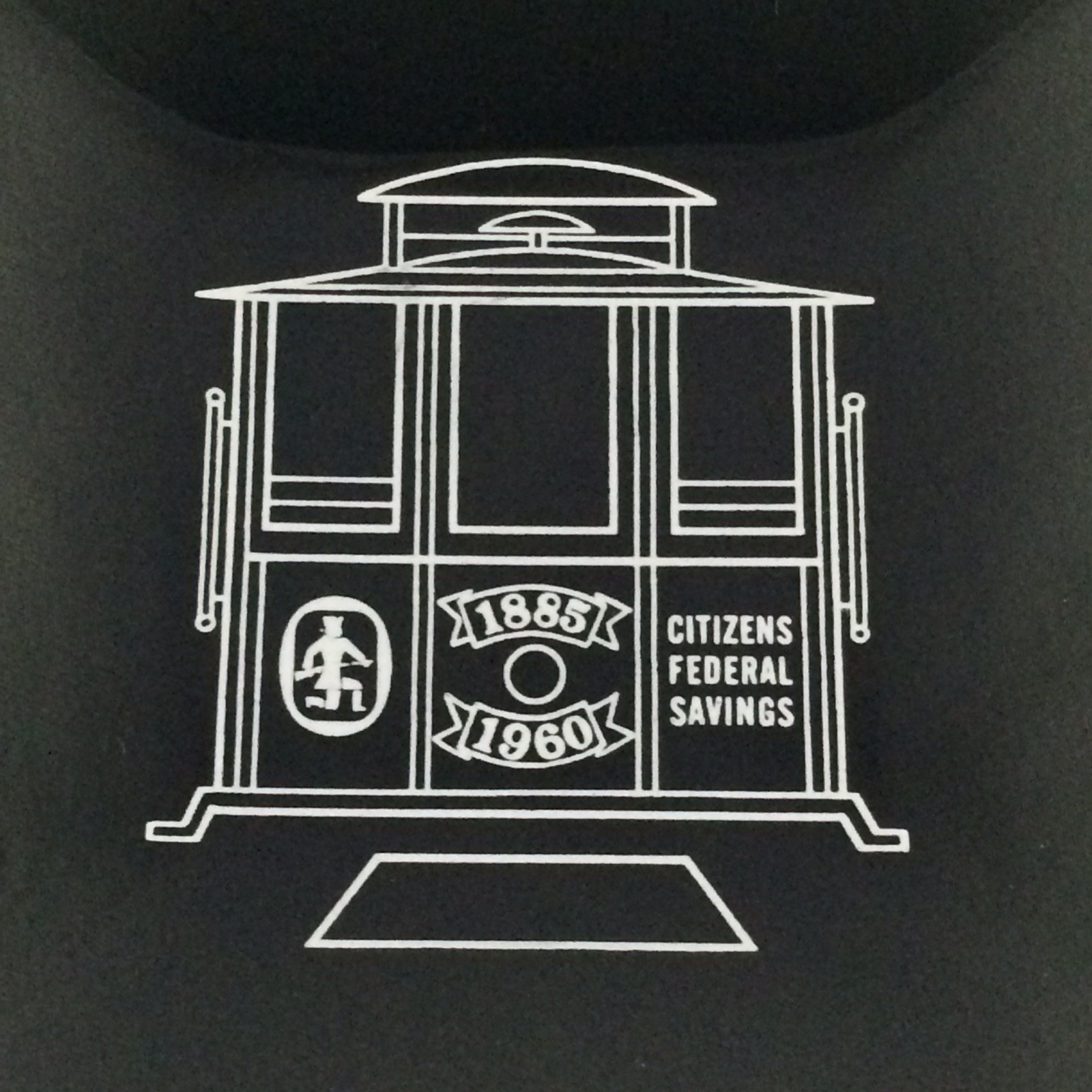 VTG 1960 Citizens Federal Savings Bank Glass Ashtray Dish Cable Car Trolley