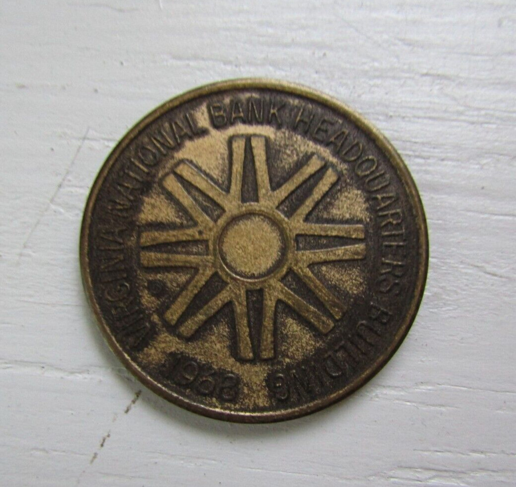 Vintage Coin Norfolk Virginia 1968 Virginia National Bank Headquarters Building