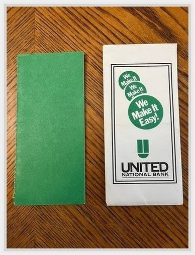 United National Bank Regular Savings Passbook 1993 Washington WV Kathleen Eckels