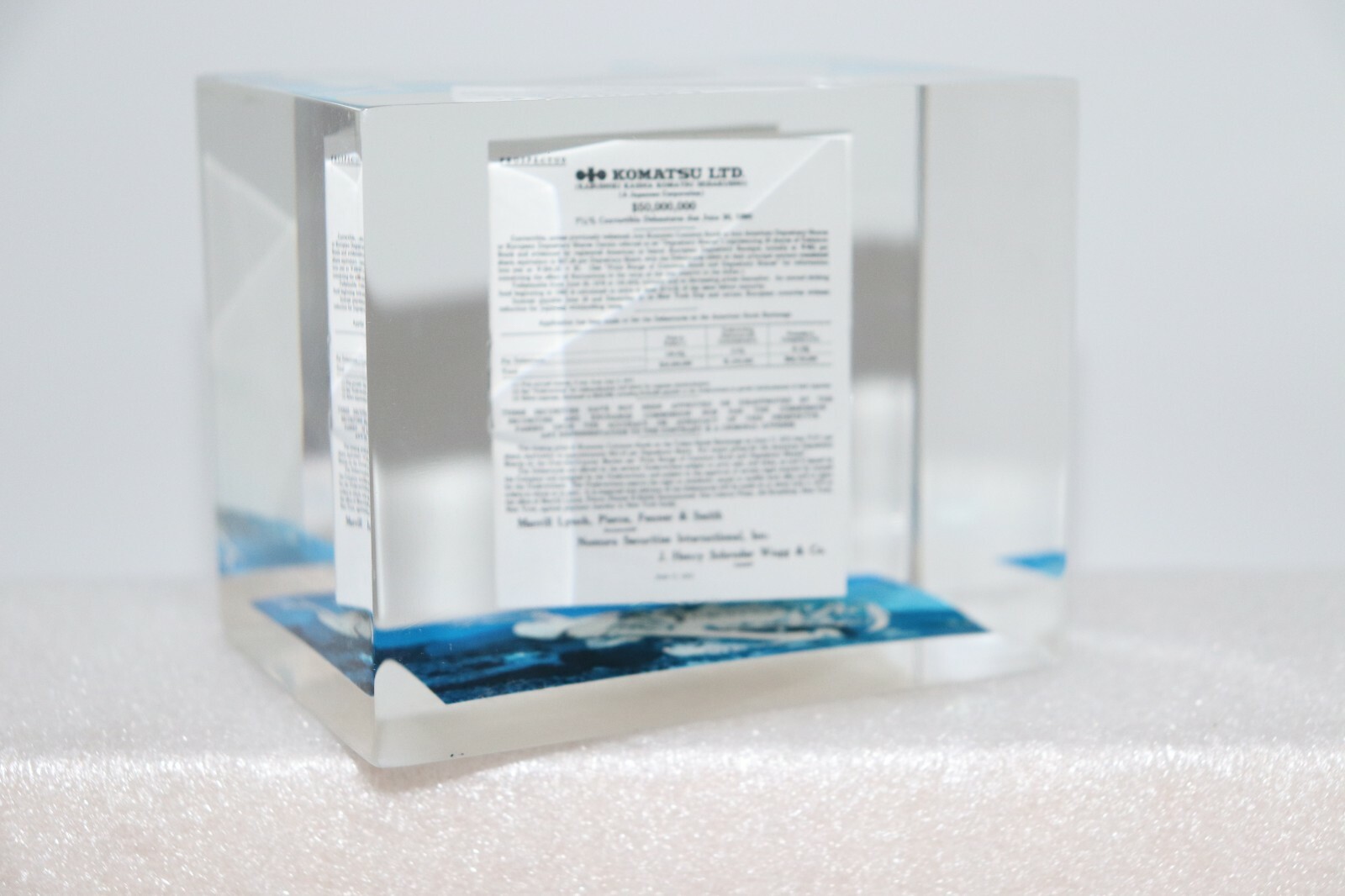 Komatsu LTD. Japan 1975 Stock Offering Prospectus Paperweight