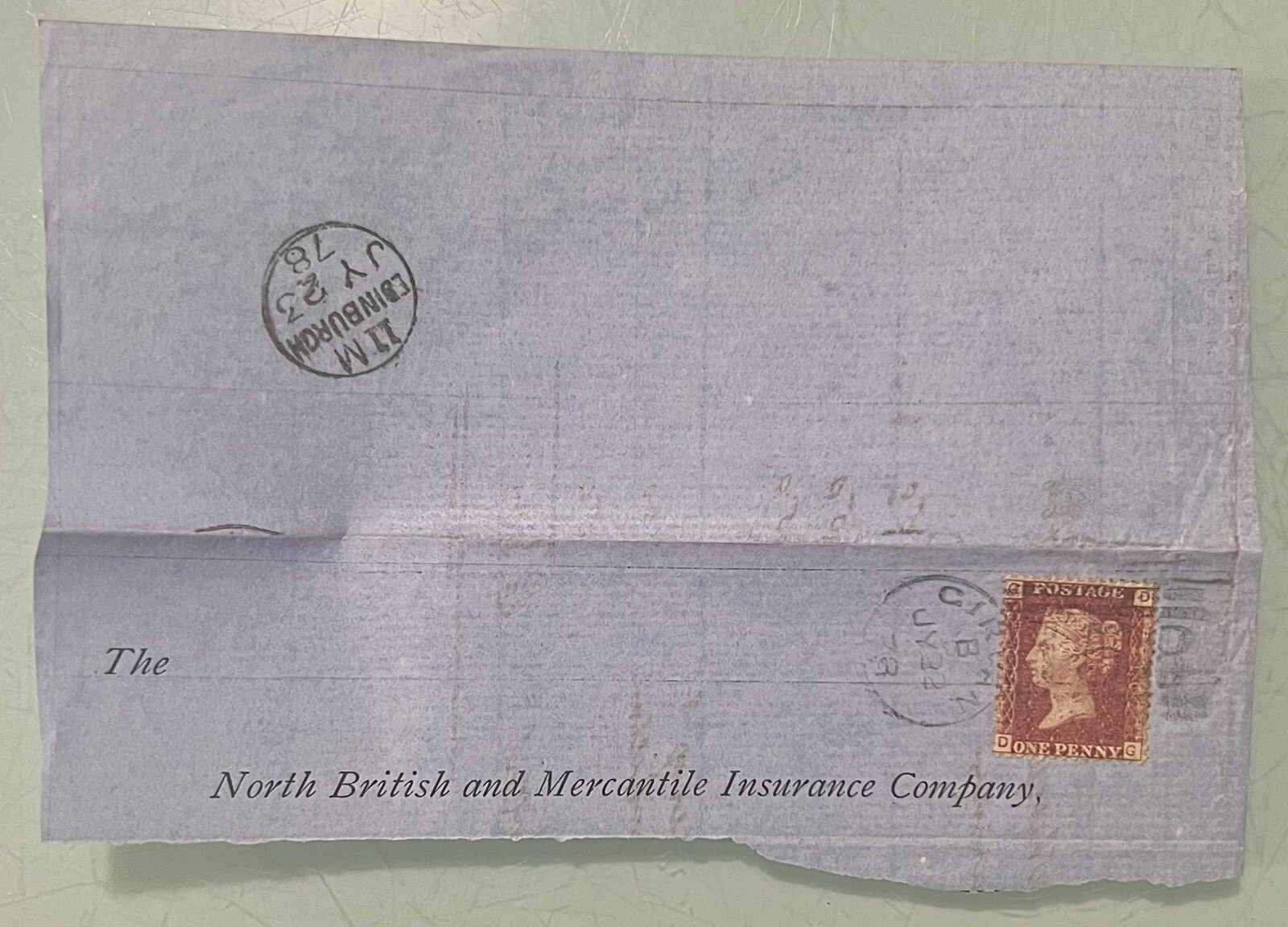 Lot of 8 NORTH BRITISH & MERCANTILE INSURANCE COMPANY 1870’s Letter Sheet Covers
