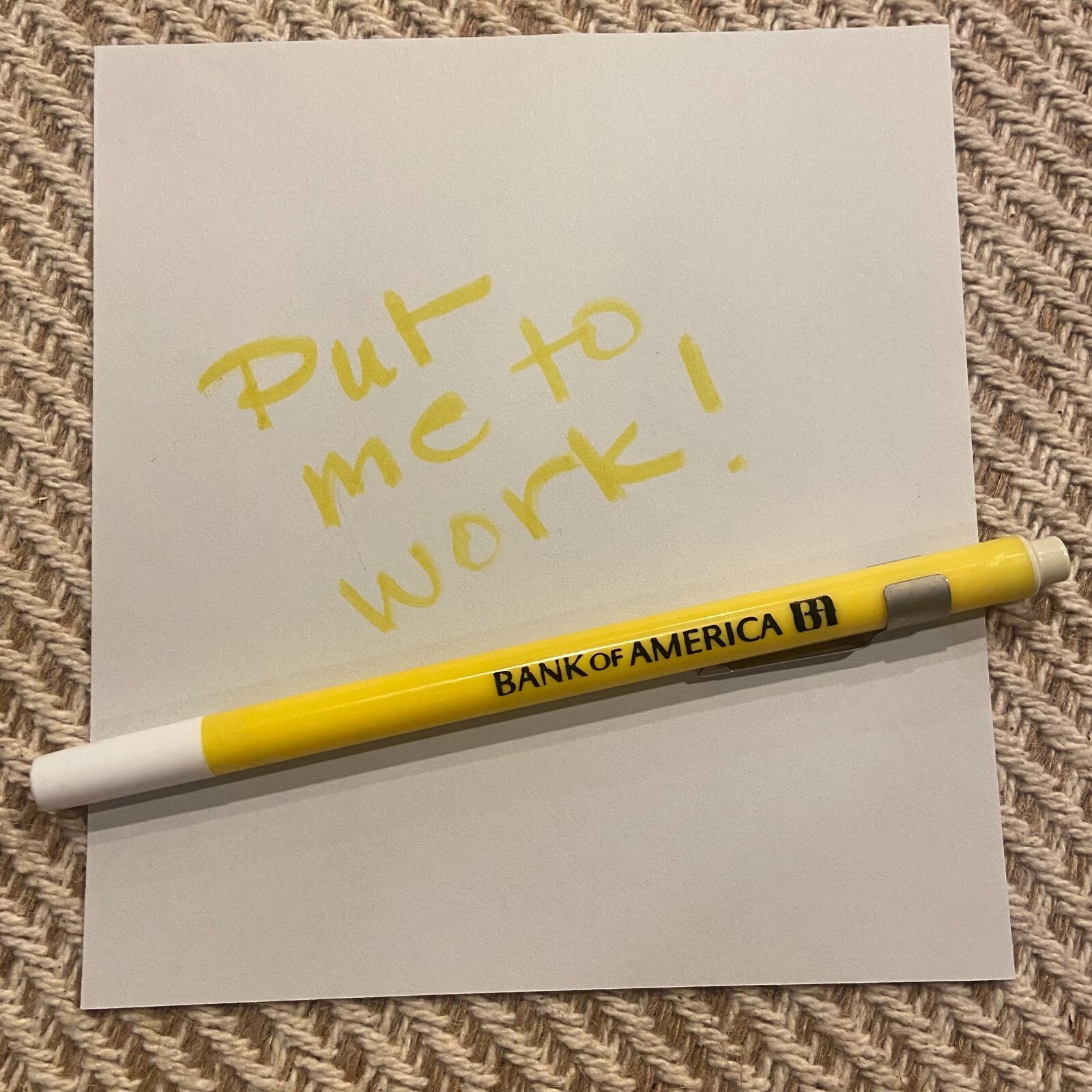 Vintage Bank Of America Yellow Highlighter Pen Advertising Movie Prop – WORKS!