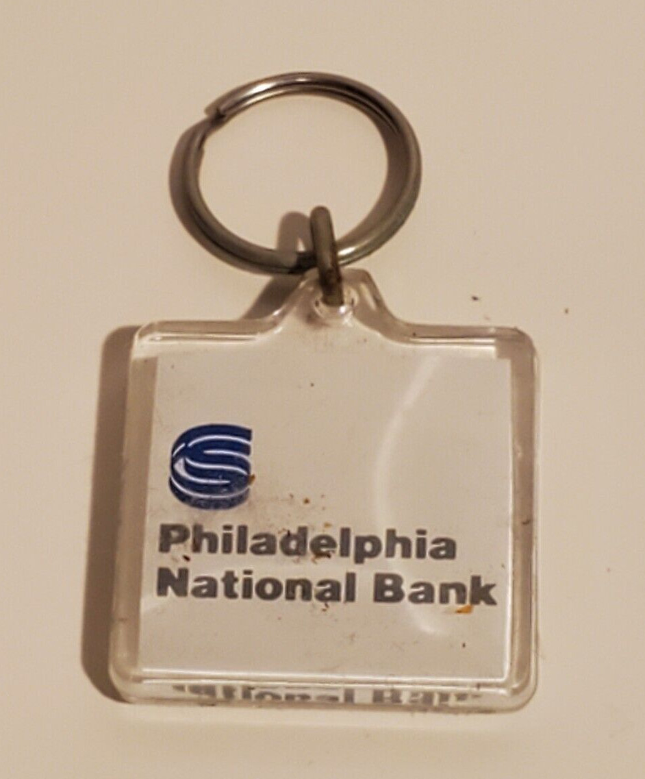 PHILADELPHIA NATIONAL BANK ACRYLIC LOGO KEYCHAIN KEYRING PNB CORESTATES