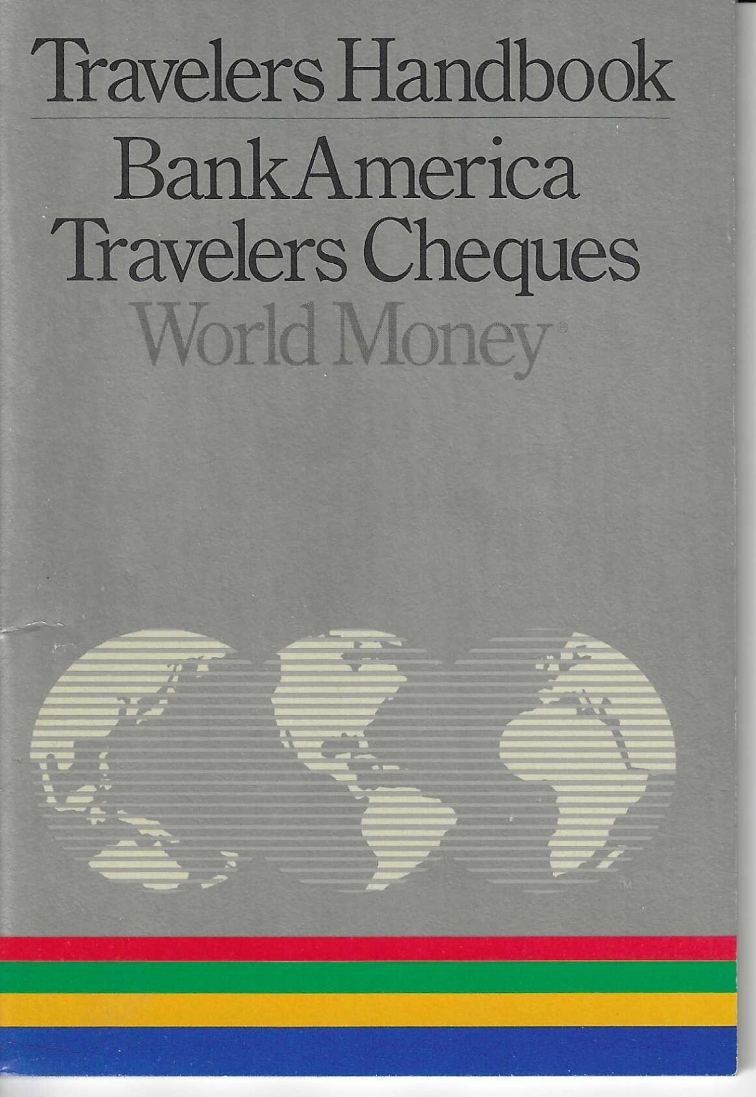 Vintage 1983 TRAVELERS HANDBOOK BANKAMERICA TRAVELERS CHECKS World Money Booklet