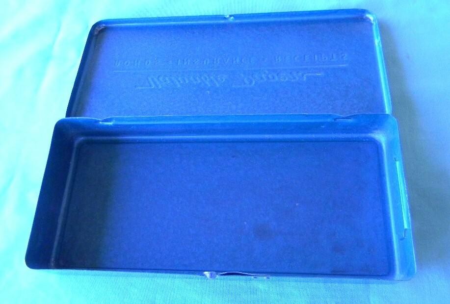 VTG PAUL REVERE LIFE INSURANCE VALUABLE PAPERS BONDS RECEIPTS METAL ENAMEL BOX
