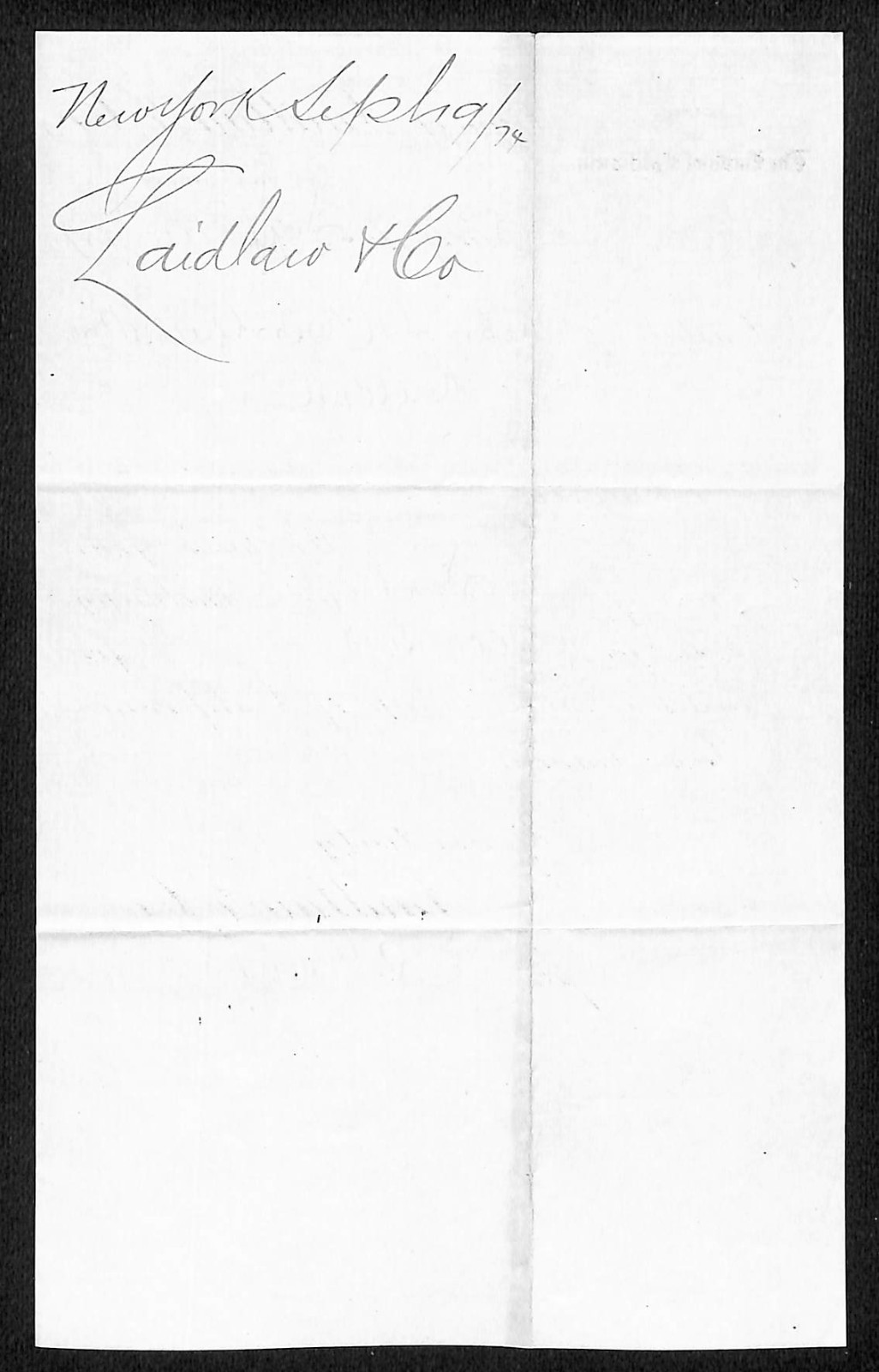 Laidlaw & Co NYC 1874 Payment Notice L.H. Hershfield* Helena “$2,000 Gold” (#13