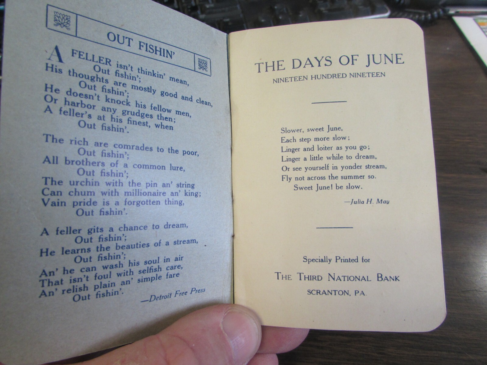 1919 THE THIRD NATIONAL BANK – SCRANTON PA – JUNE DAYS – DAILY QUOTES & NOTES