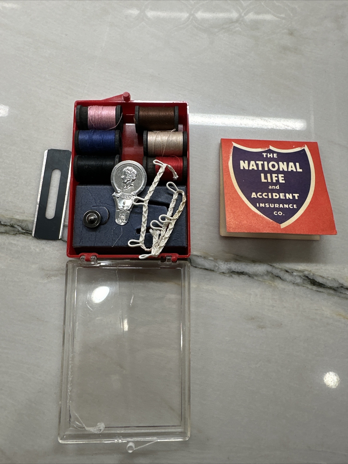 1950s Vintage Advertising National Life Insurance Needle And Sewing Kit – Japan