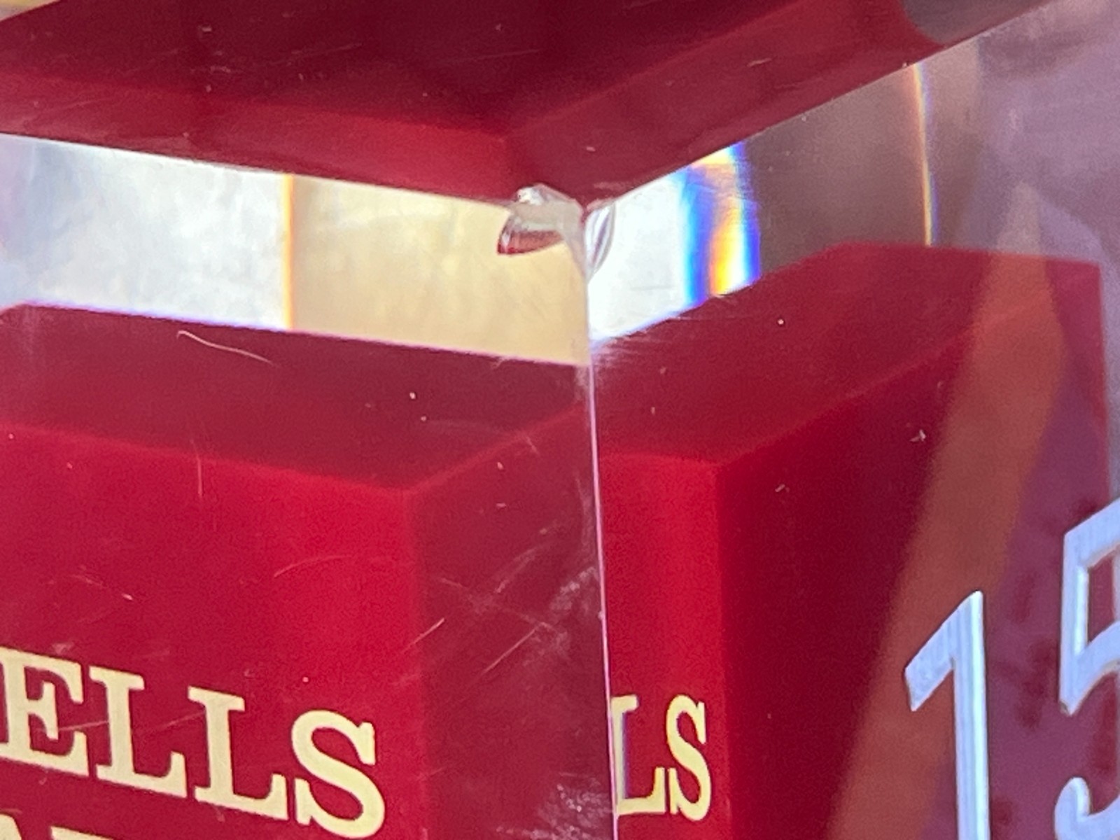 Wells Fargo Bank 15 Years of Dedicated Service Lucite Acrylic Cube 2.5” Award