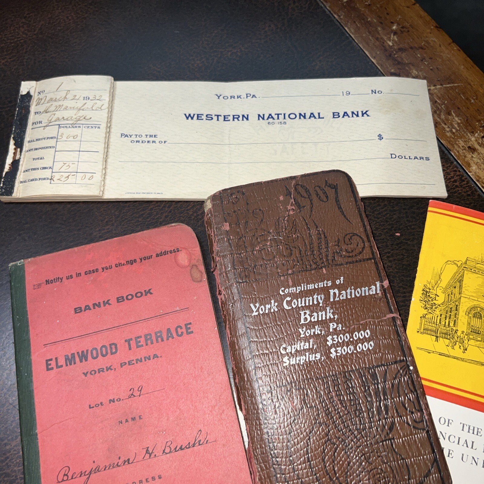 Vintage 1900s York City Pa Early Banks Banking Lot