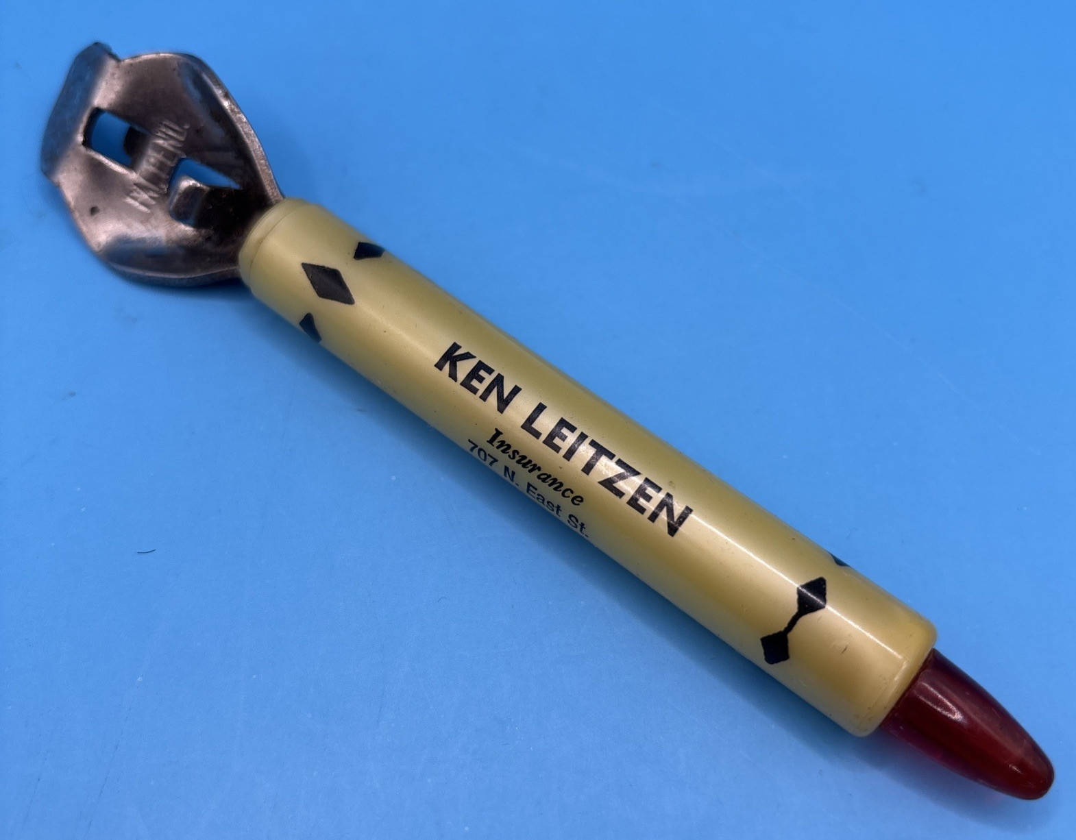 VTG Promotional 6″ Bottle Opener – Ken Leitzen Insurance – Bloomington, Illinois
