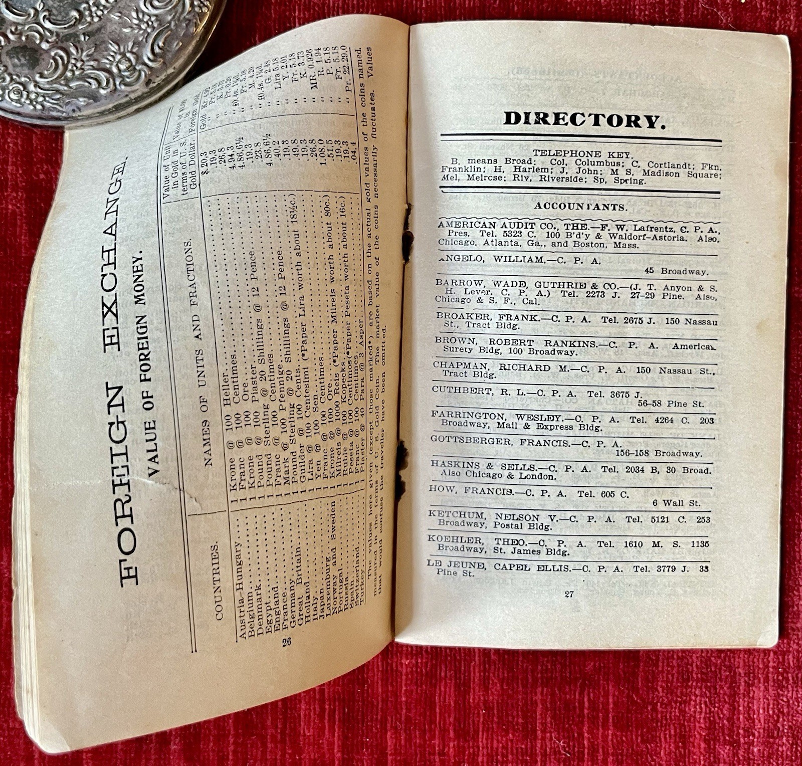 Vintage 1901 Antique Tribune Directory Insurance Financial Firms Local Info NY
